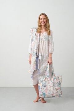 Womensecret Strandtasche aus Baumwollgewebe mit Print