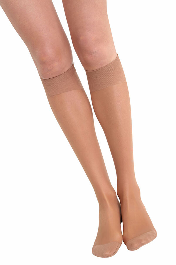 Womensecret Perfect Contention transparent compression knee-highs for tired legs Smeđa