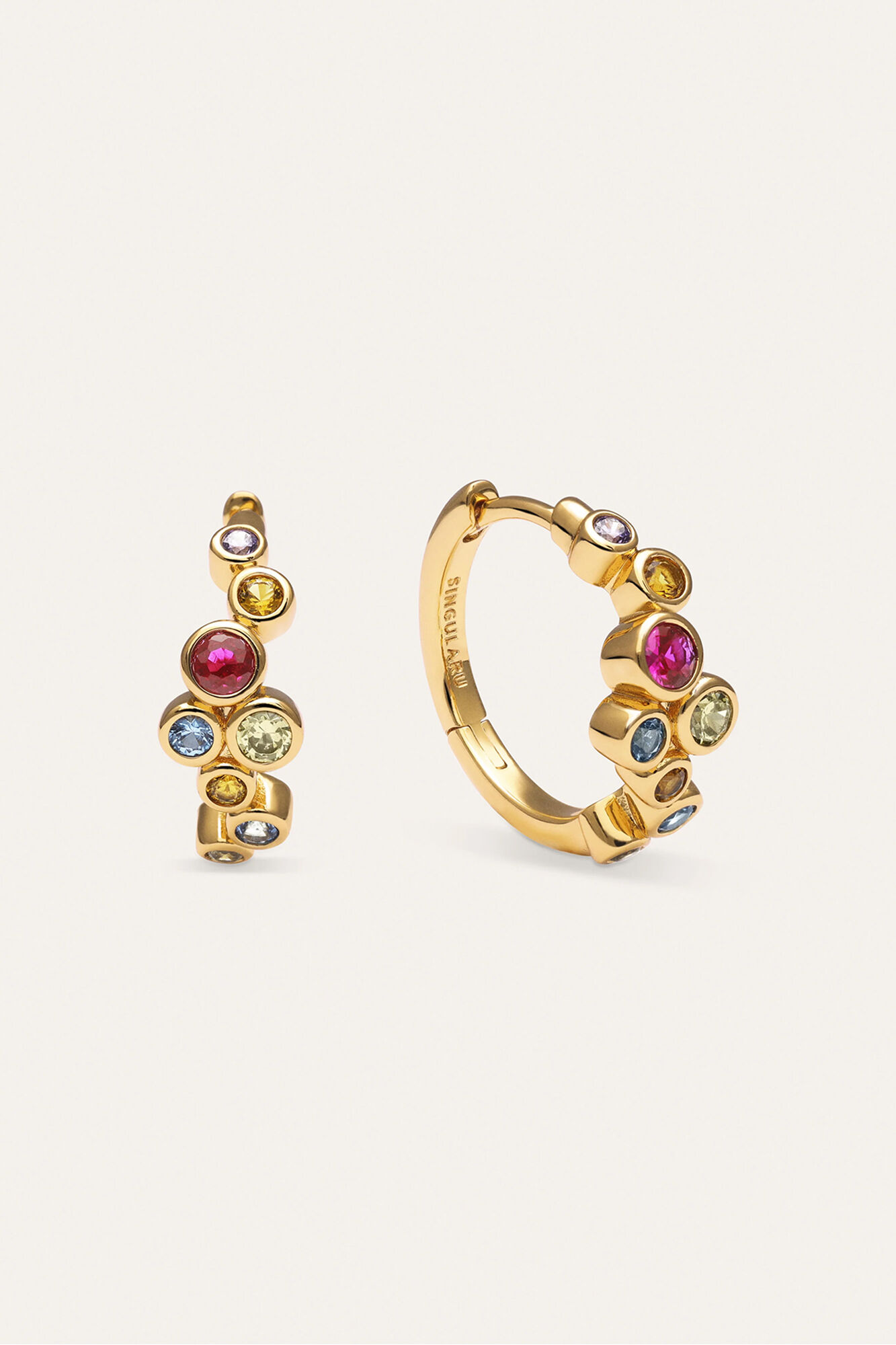 Singularu Creolen Rainbow Bubbles S vergoldet