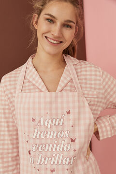 Womensecret Pink checked 100% cotton La Vecina Rubia apron pink