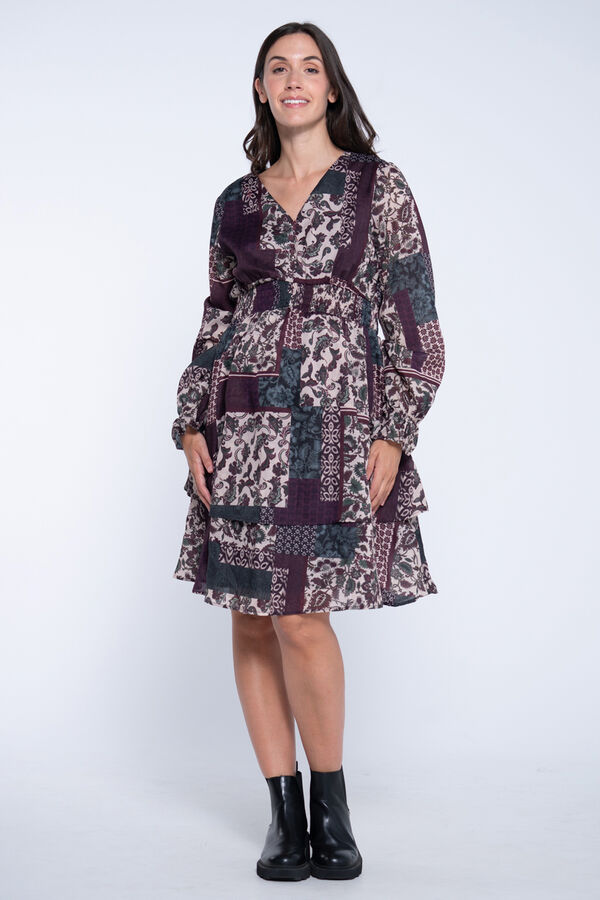Ohma! Printed maternity dress red