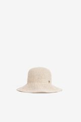Vilanova Sombrero bucket efecto paja rayas beige