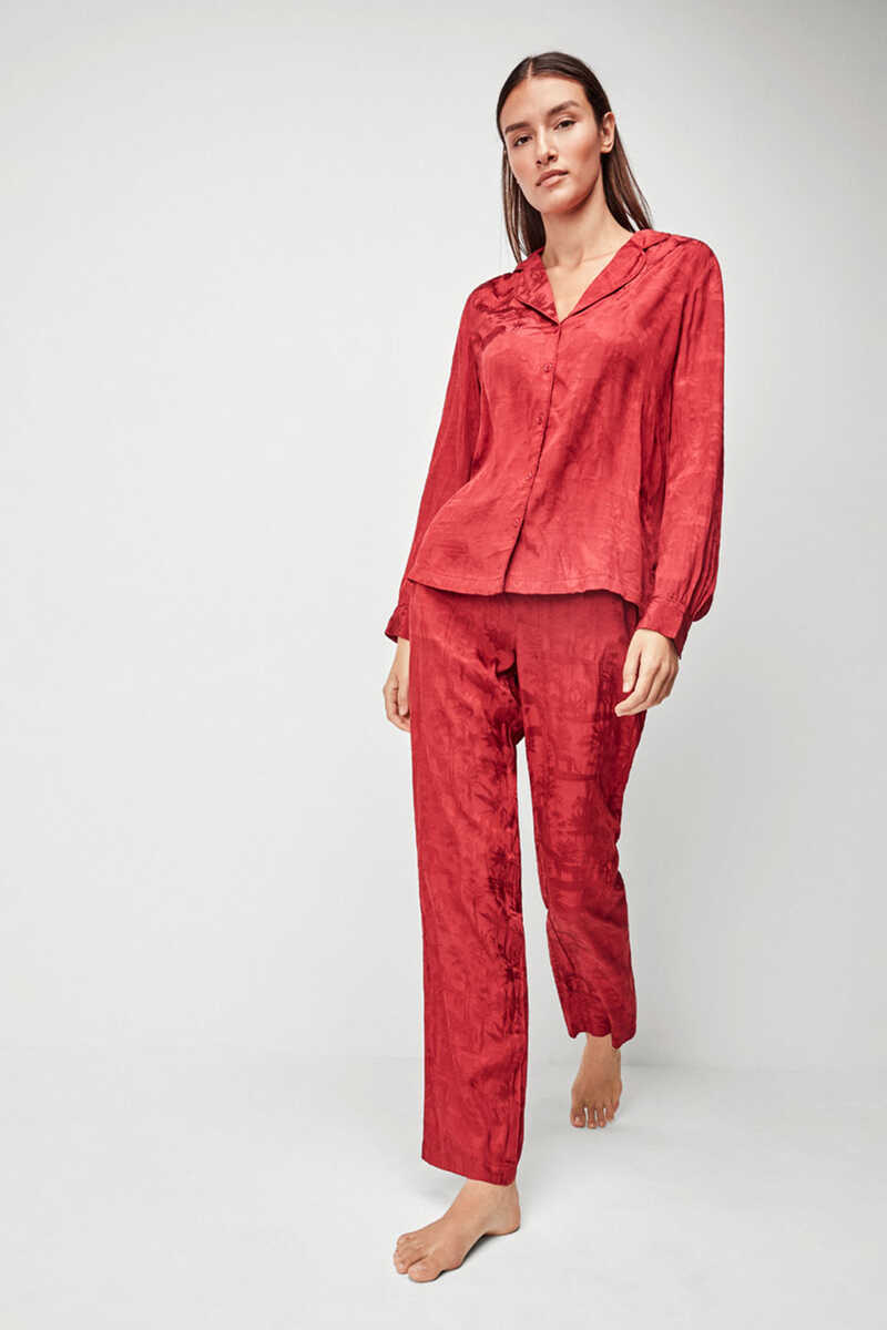 Womensecret Camiseta pijama jacquard red