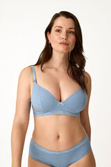 Promise Polka-dots padded triangle bra maternity blue