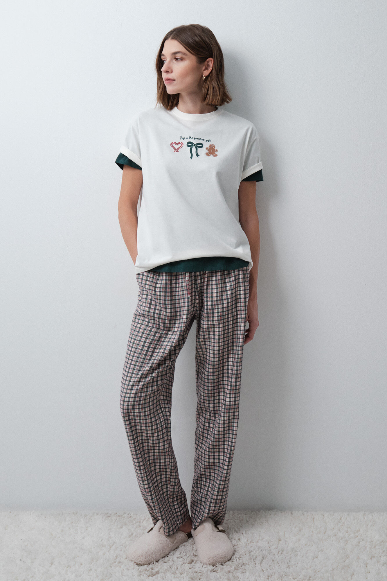 Women'secret White cotton short sleeve T-shirt