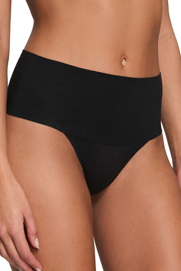 Spanx Tanga moldeador invisible algod&oacute;n negro