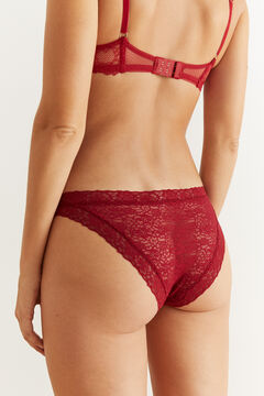 Womensecret Classic red lace panty burgundy