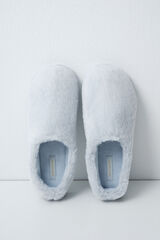 Women'secret Blue faux fur slippers blue