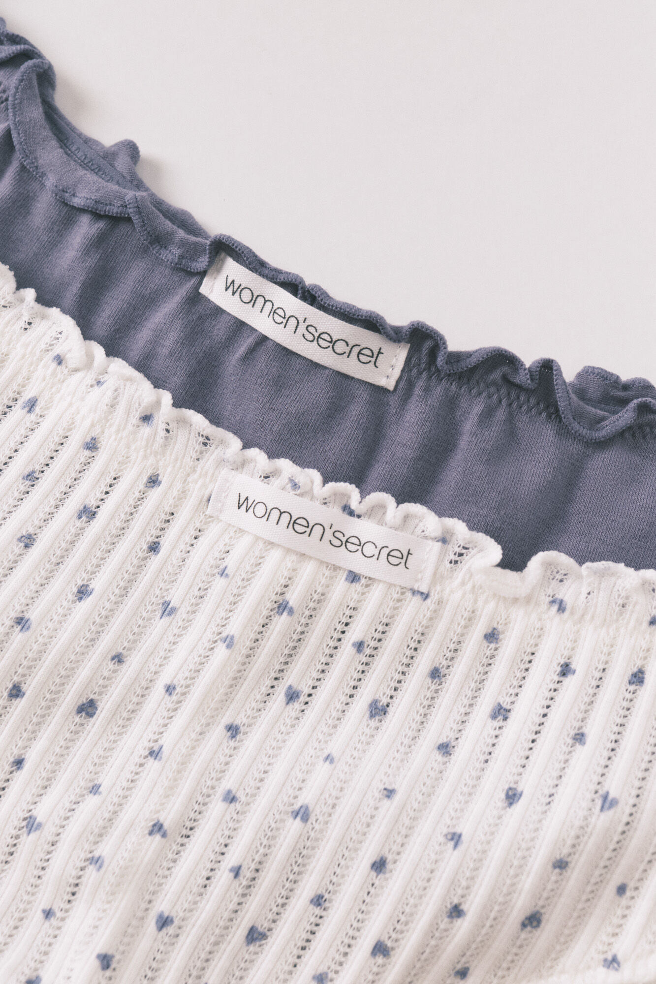 Women'secret Lot de 2 culottes larges en coton bleues et imprim&eacute;es blanches