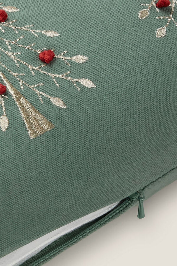 Textura Bestickt mit Tannenbaum- H&uuml;lle Gr&uuml;n
