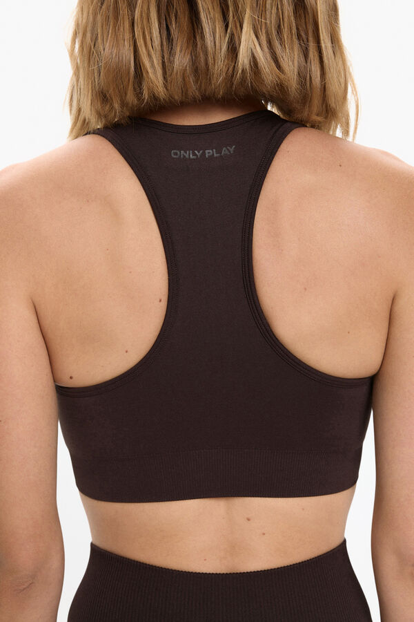 Only Play Soutien desportivo sem costura. castanho