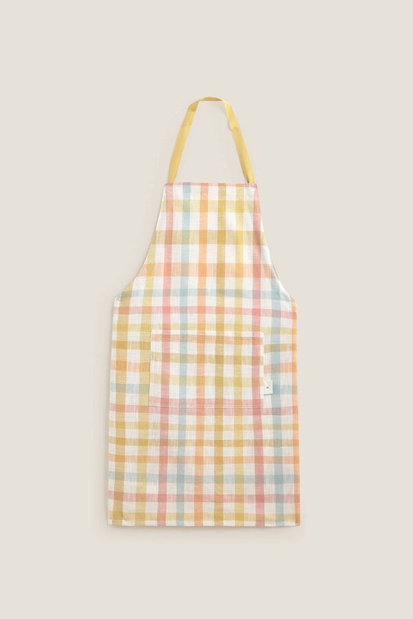 Textura Checkered cotton apron printed