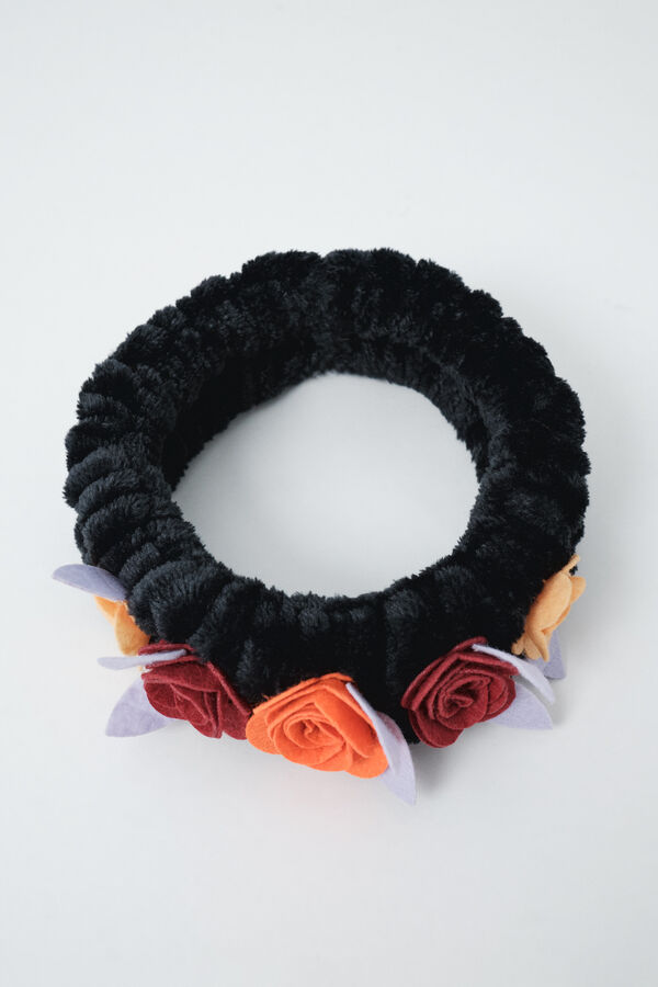 Women'secret Serre-t&ecirc;tes fleurs Catrina Halloween noir