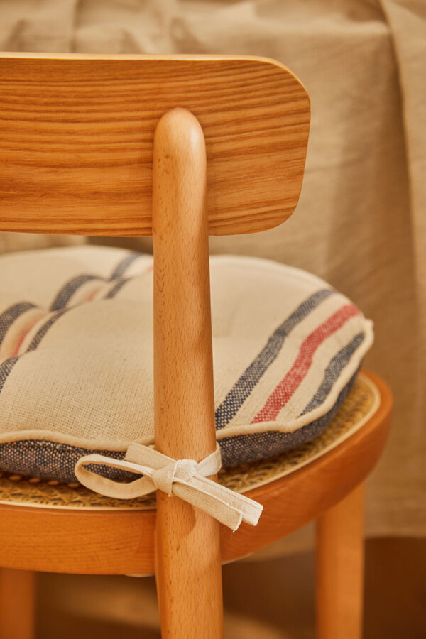 Calma House Blue and red striped round chair cushion Mont 40x4 printed