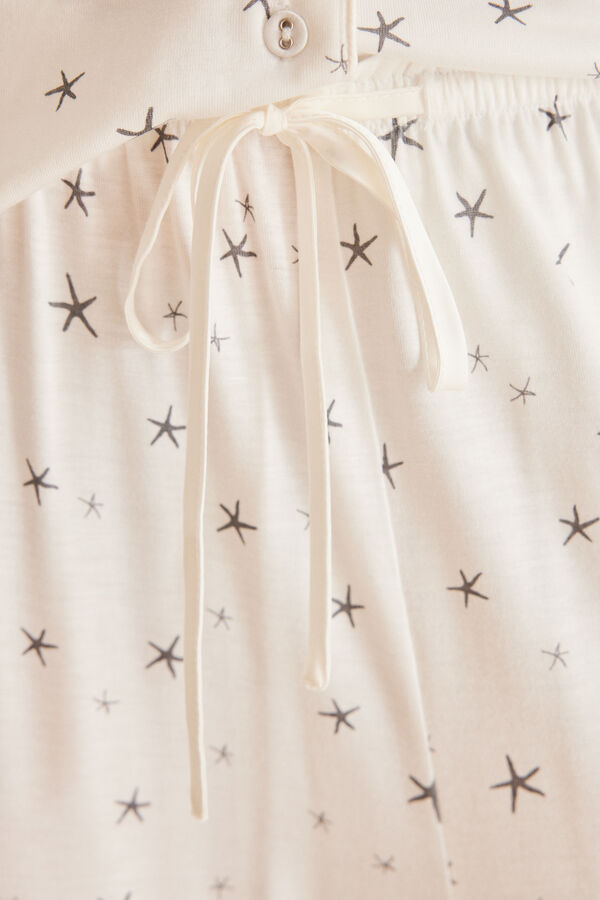 Womensecret Pyjama chemise Capri ivoire blanc