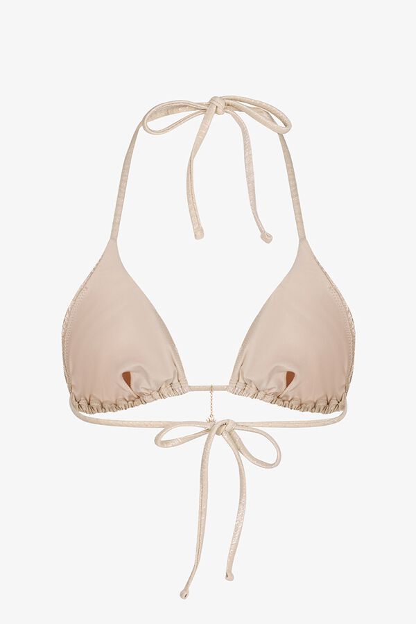 Penti Shimmer non-wired halterneck bikini top beige