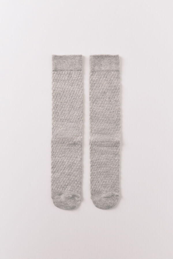 Women'secret Pink mesh long textured socks pink