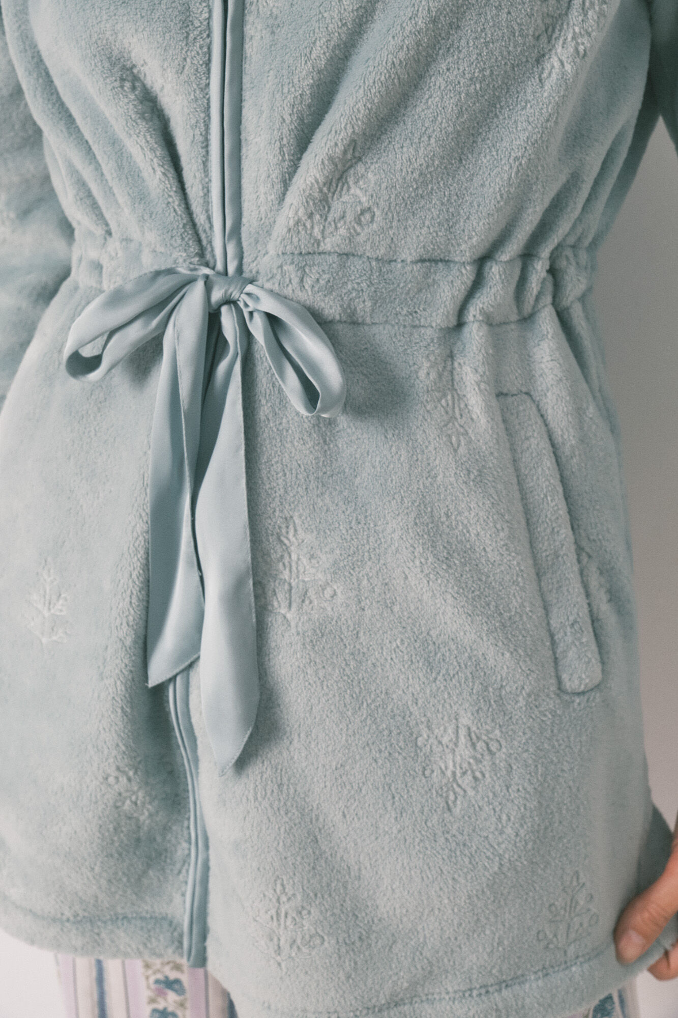 Women'secret Zelena flis flis midi kućni ogrtač