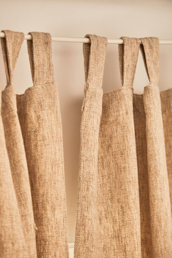 Calma House Beige linen semi-opaque curtain Arga 140x280 brown