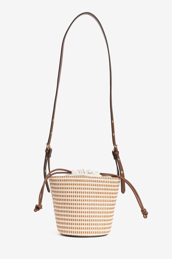 Vilanova Bolso bucket efecto paja bicolor nude