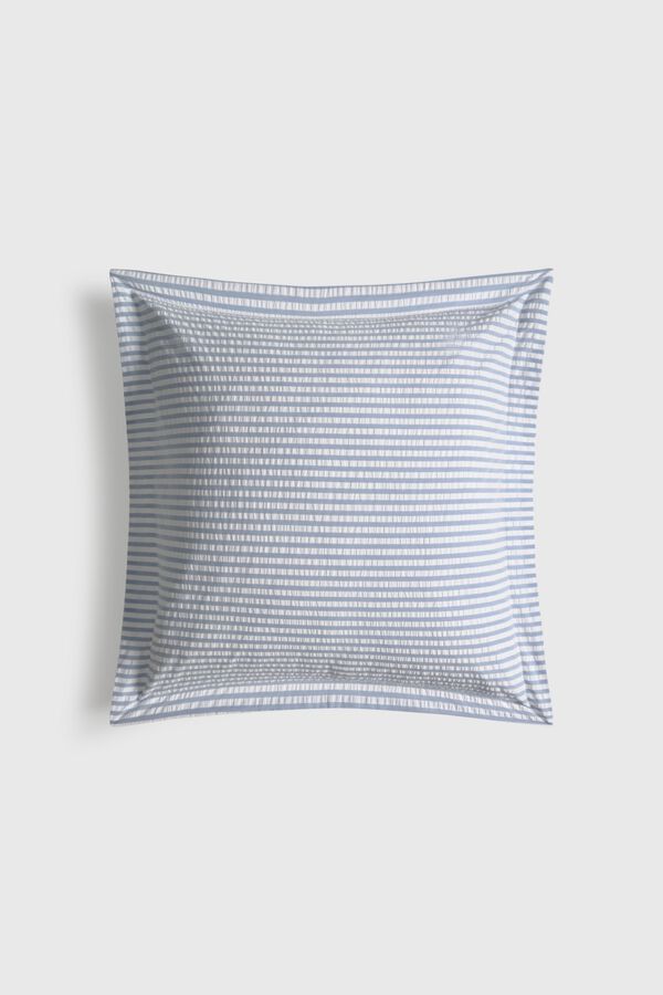 Textura Seersucker striped cushion case printed