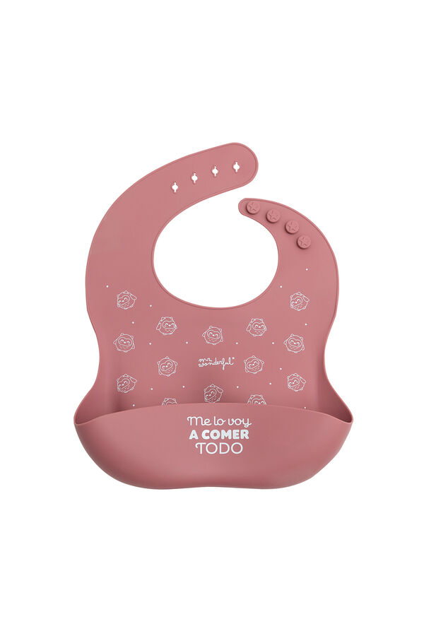 Mr. Wonderful Babero de silicona rosa Me lo voy a comer todo estampado