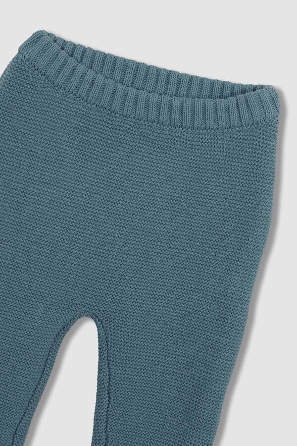 Womensecret Light blue knit leggings with feet Tirkizna