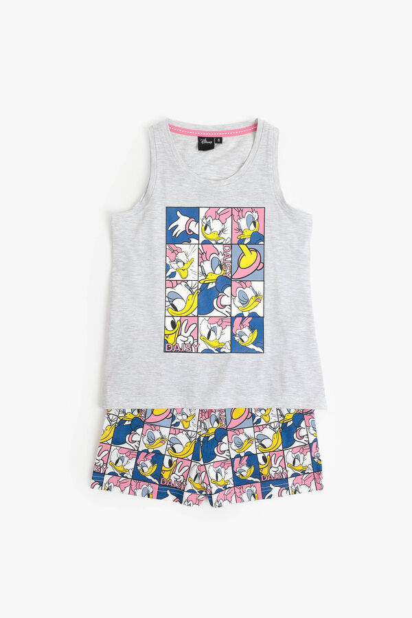 Admas Disney tween girl short pajamas poses grey