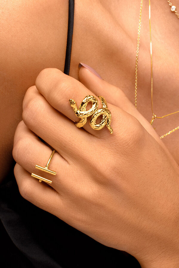 Womensecret Gold Boa Ring imprimé