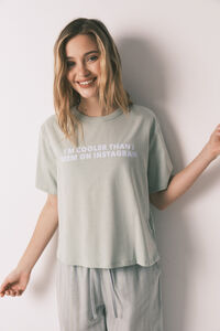 HI&BYE Green striped 100% cotton long pyjamas