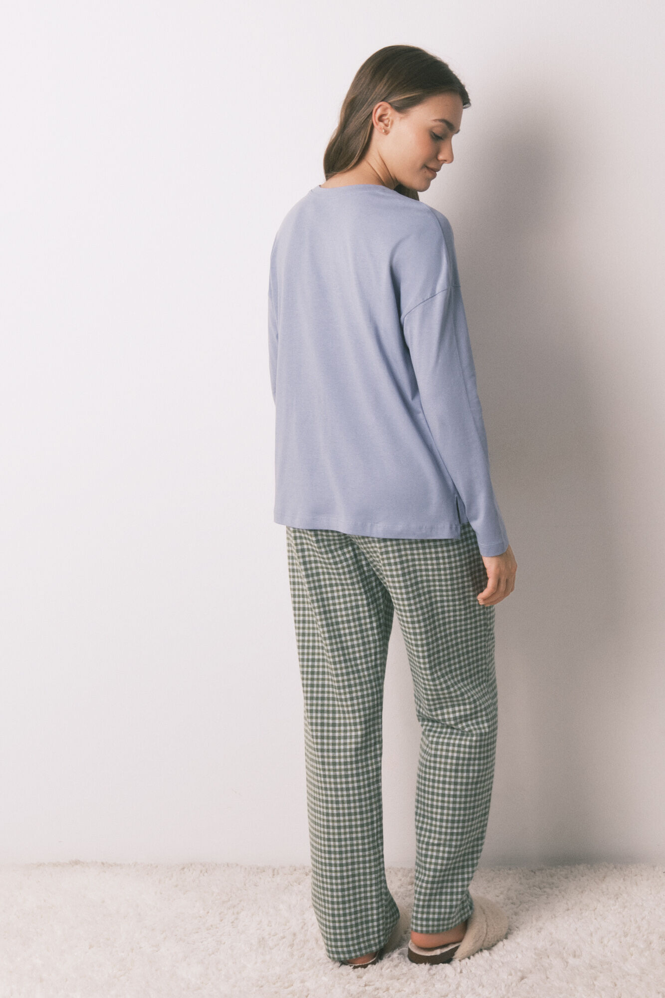 Pantalon De Pyjama Long Pour Femme – Coupe Large, En Molleton – À Carreaux, Avec Poignets – Grandes Tailles Disponibles - 7