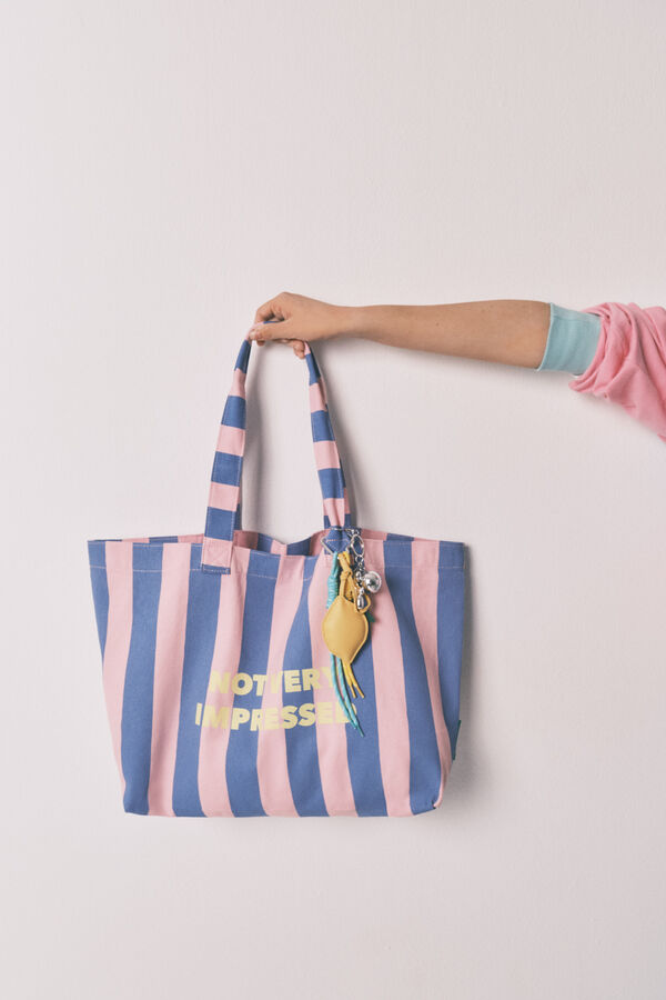 HI&BYE Blue striped tote bag blue