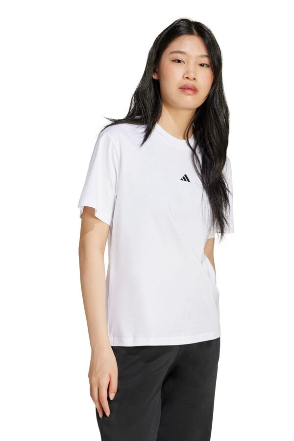 Adidas Camiseta algod&oacute;n logotipo peque&ntilde;o blanco