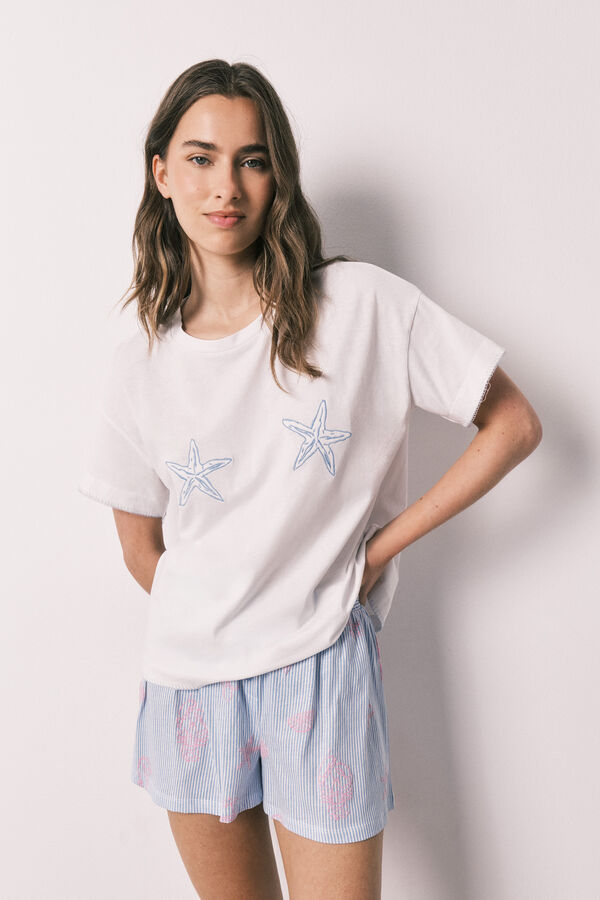 Women'secret Cotton short pyjamas Family Collection blue