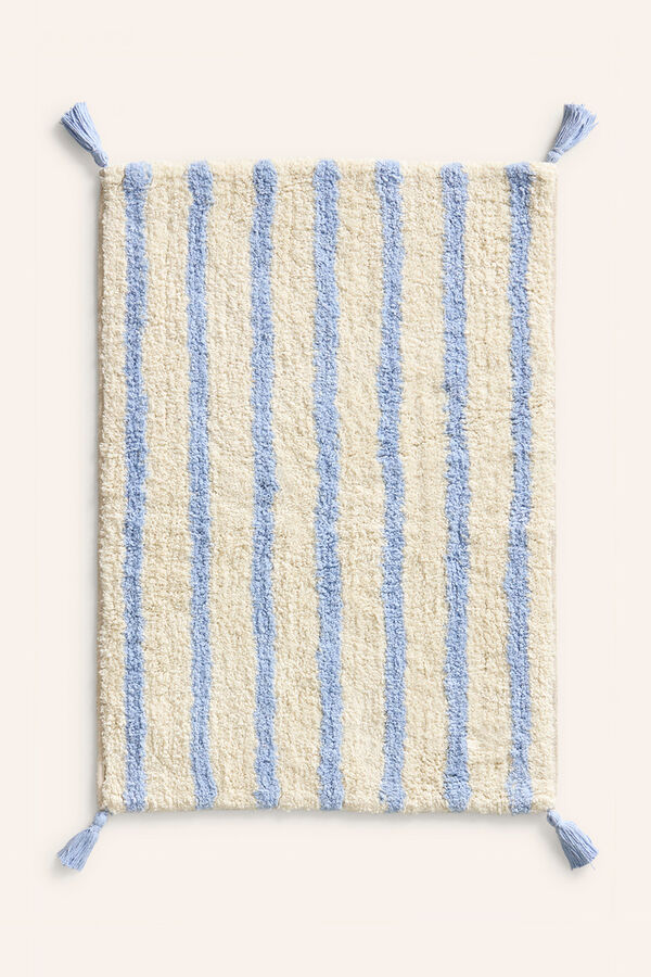 Womensecret Badematte aus Baumwolle mit Streifen in Blau Helios Blau