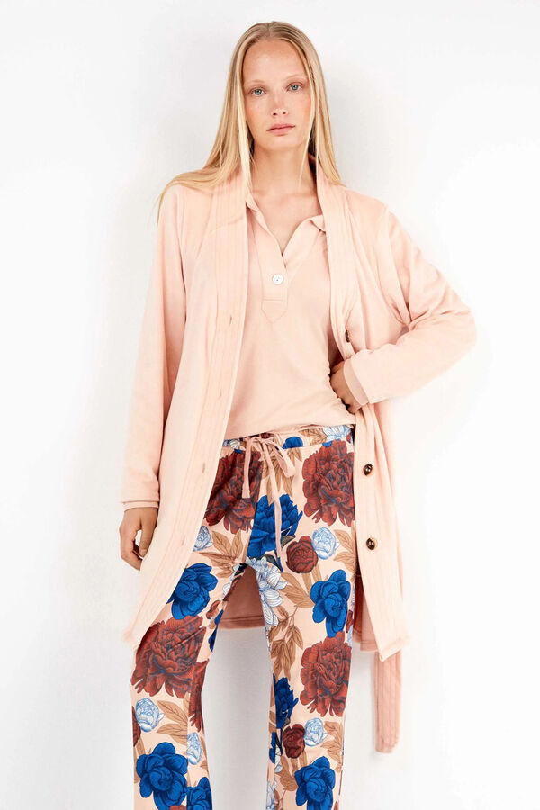 Gisela Robe fabric fleece Roze