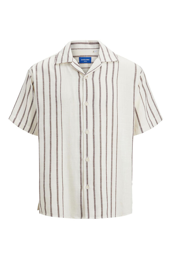 Jack & Jones Camisa de manga curta riscas cru
