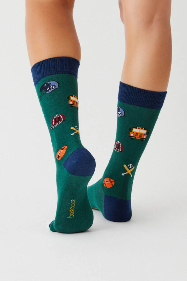 Besocks Calcetines altos Besocks de algod&oacute;n org&aacute;nico color verde verde