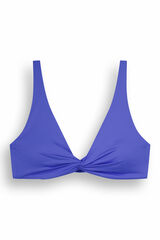 Womensecret Plavi gornji dio bikinija s naramenicama koje se vežu oko vrata i cvorom S uzorkom