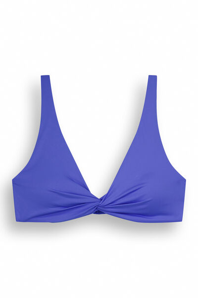 Womensecret Plavi gornji dio bikinija s naramenicama koje se vežu oko vrata i cvorom S uzorkom