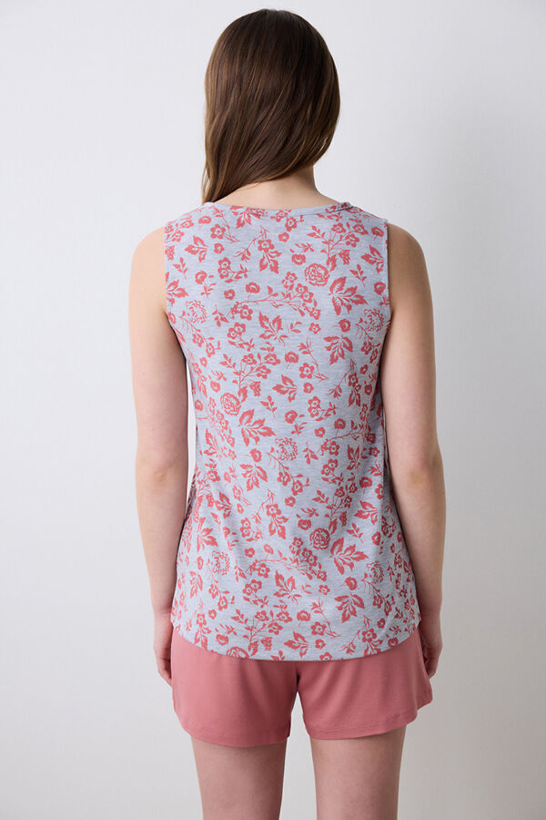 Penti Conjunto de pijama corto rosa flores rosa