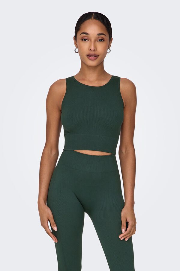 Only Play Nahtloses Crop-Top Blau