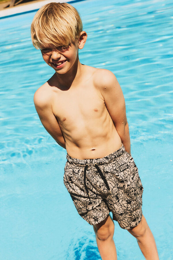 Name it print boy's swimsuit grey