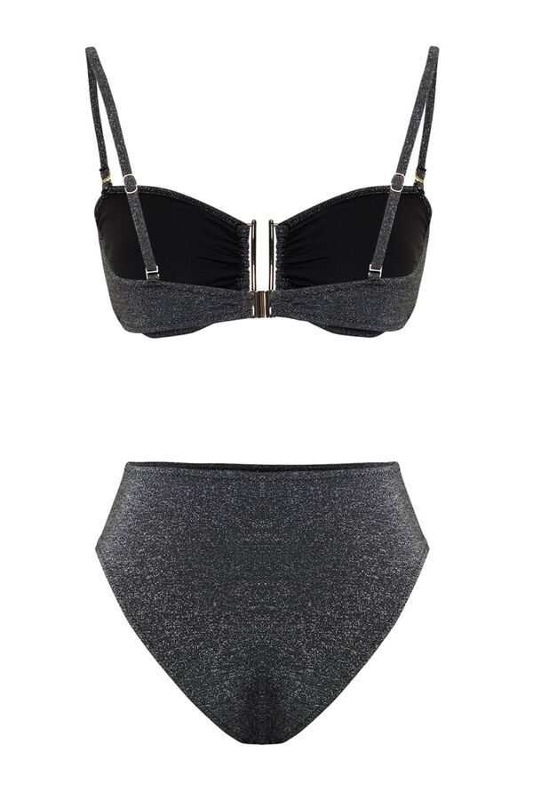 Trendyol High-shine bandeau bikini set black