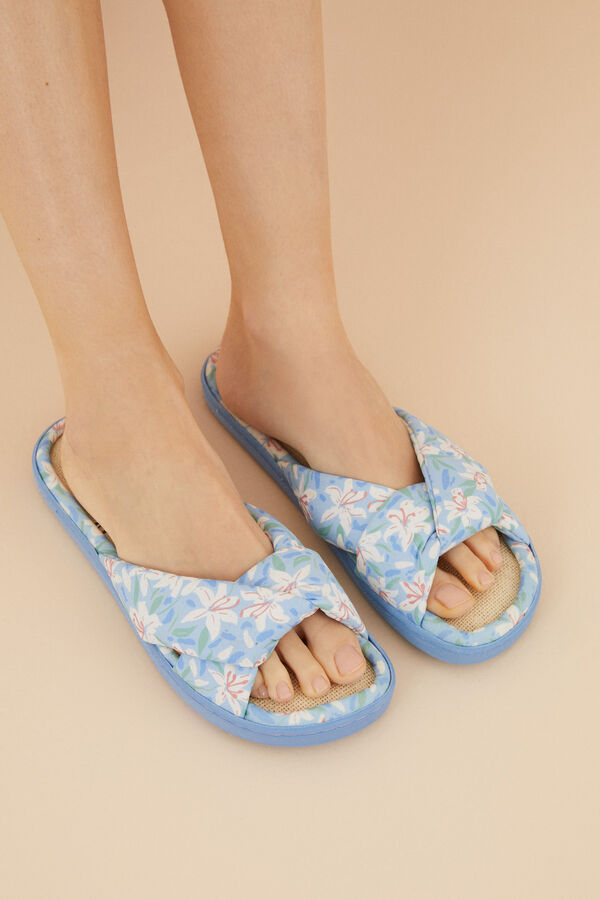 Womensecret Snoopy slippers with tie front blue