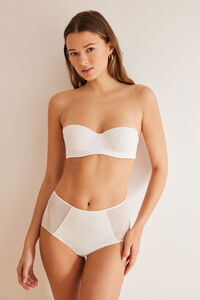 Women'secret Soutien sem alças de algodão branco