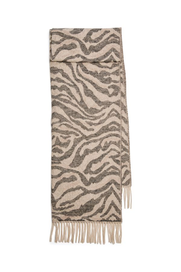 Pieces Schal mit Animal-Print Grau