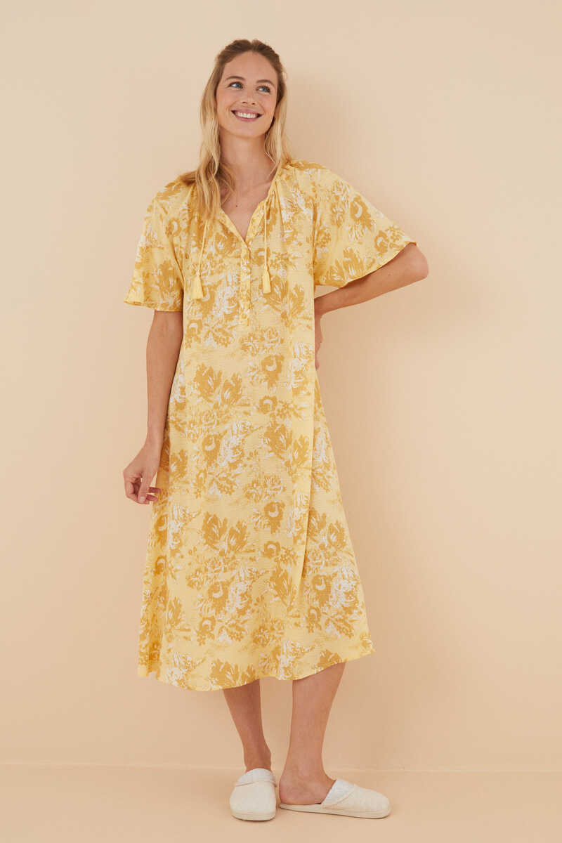 Womensecret Yellow floral nightgown printed