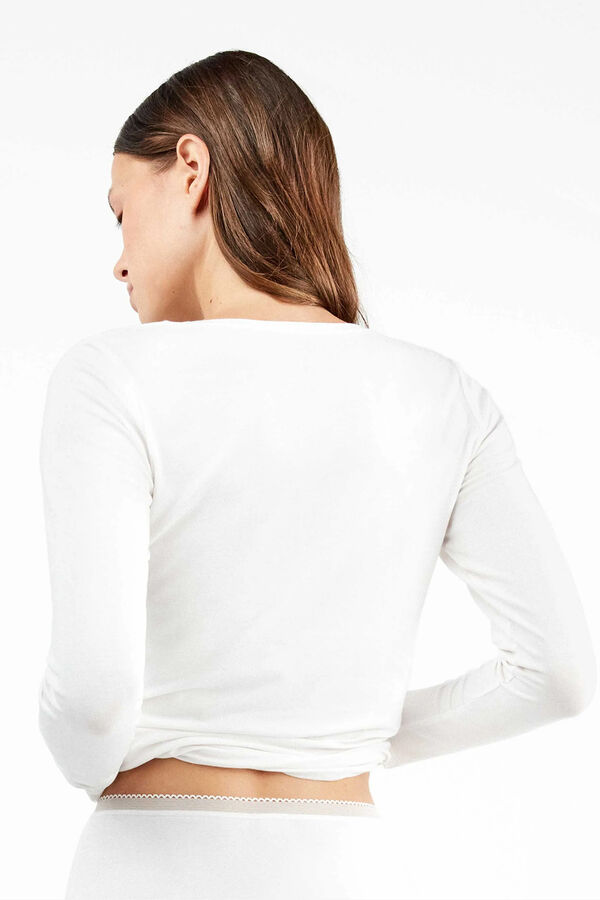 Gisela Braga alta b&aacute;sica con gal&oacute;n de encaje&nbsp; blanco