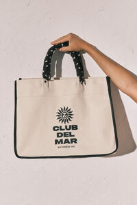 Women'secret Sac grand imprim&eacute; en toile beige